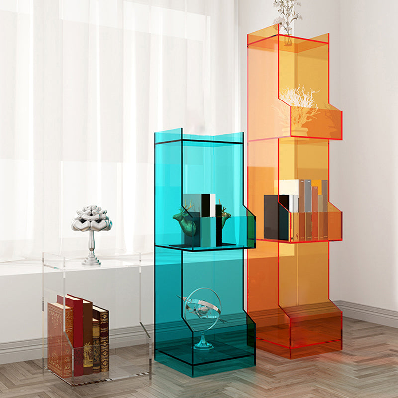Acrylic Closed Back Bookshelf Standard Scandinavian Bookcase with Shelves