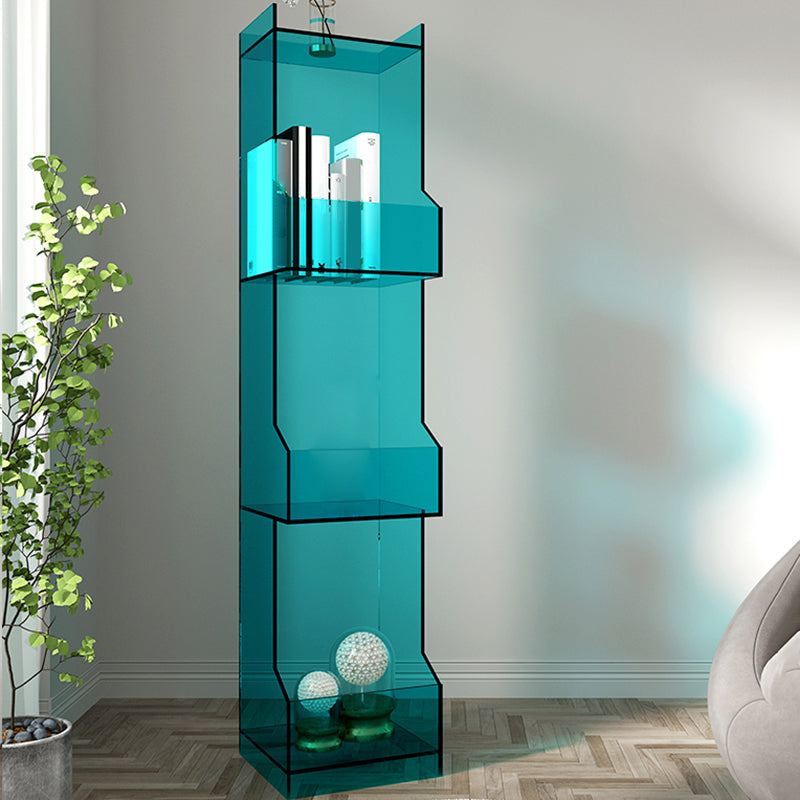 Acrylic Closed Back Bookshelf Standard Scandinavian Bookcase with Shelves