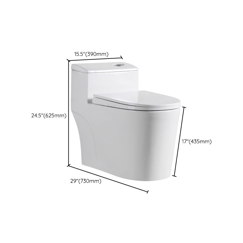 Modern 1-Piece Toilet Bowl White Urine Toilet with Slow Close Seat for Bathroom
