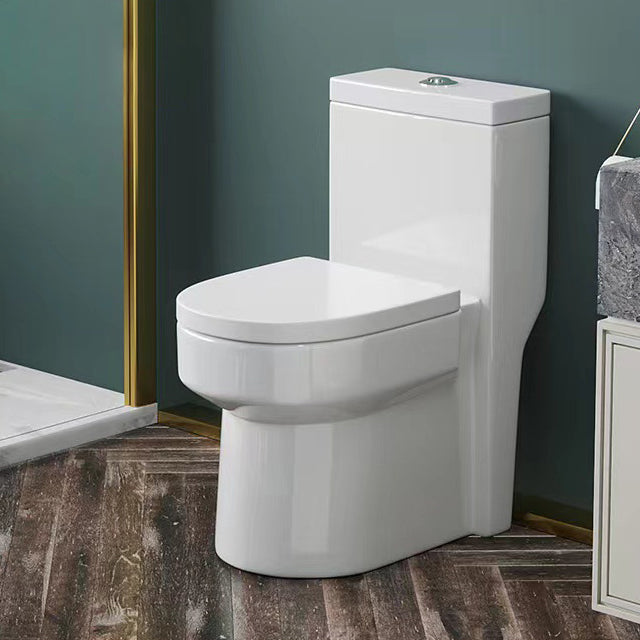 Modern 1-Piece Toilet Floor Mounted White Urine Toilet with Slow Close Seat for Bathroom