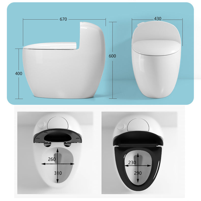 Floor Mount Flush Toilet Concealed Tank Modern One-Piece Toilet with Slow Close Seat