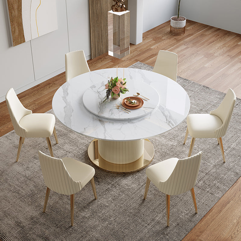 Modern Round Dining Table Solid Wood Pedestal Base Dining Table for Dining Room