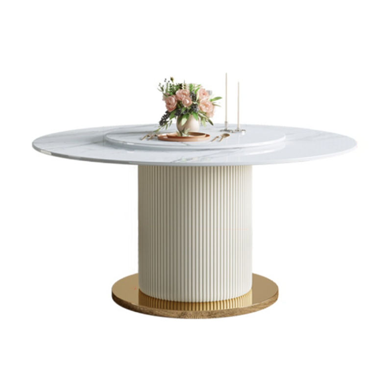 Modern Round Dining Table Solid Wood Pedestal Base Dining Table for Dining Room