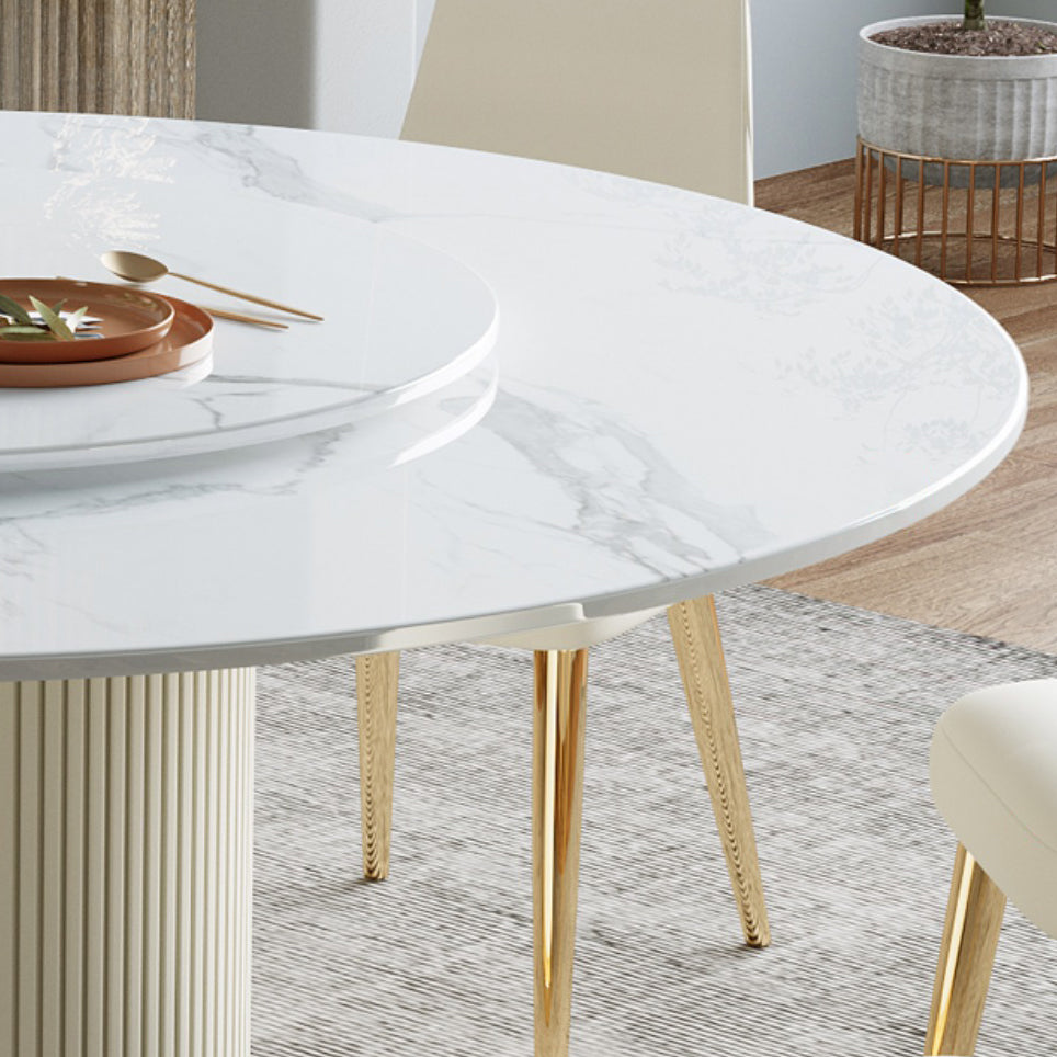 Modern Round Dining Table Solid Wood Pedestal Base Dining Table for Dining Room