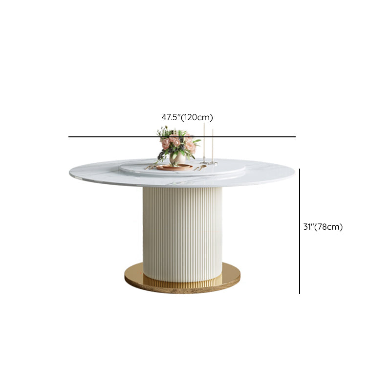 Modern Round Dining Table Solid Wood Pedestal Base Dining Table for Dining Room