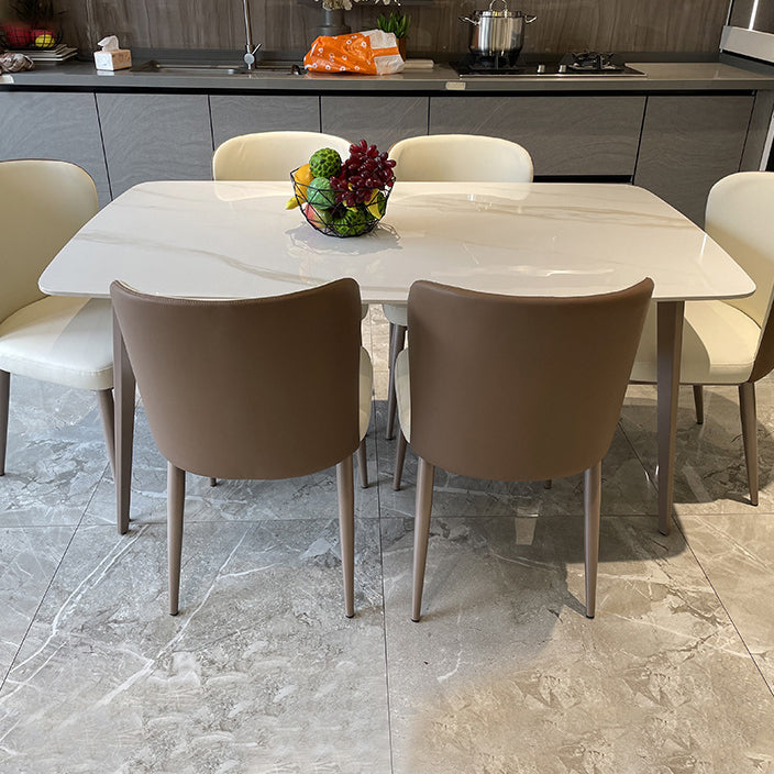 Medieval Modern Stone Dining Table with 4 Legs Pedestal Table for Kitchen