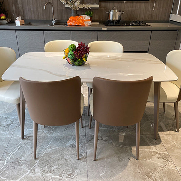 Medieval Modern Stone Dining Table with 4 Legs Pedestal Table for Kitchen