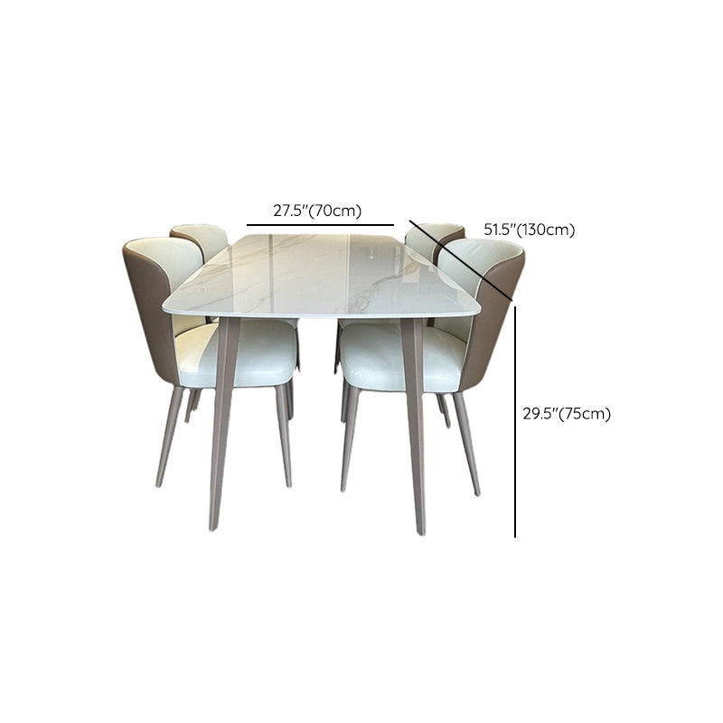 Medieval Modern Stone Dining Table with 4 Legs Pedestal Table for Kitchen
