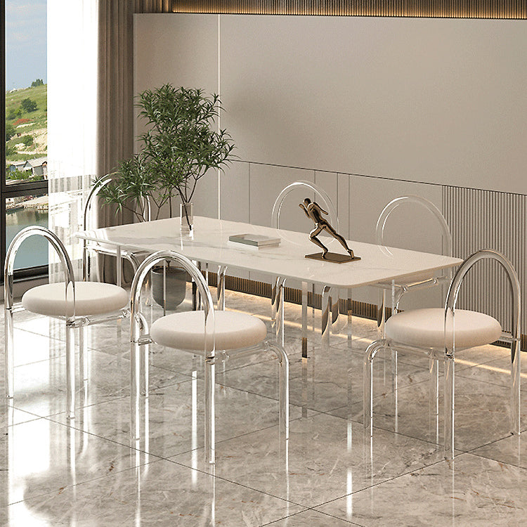 Medieval Modern Stone Dining Table Double Pedestal Base Table for Dining Room
