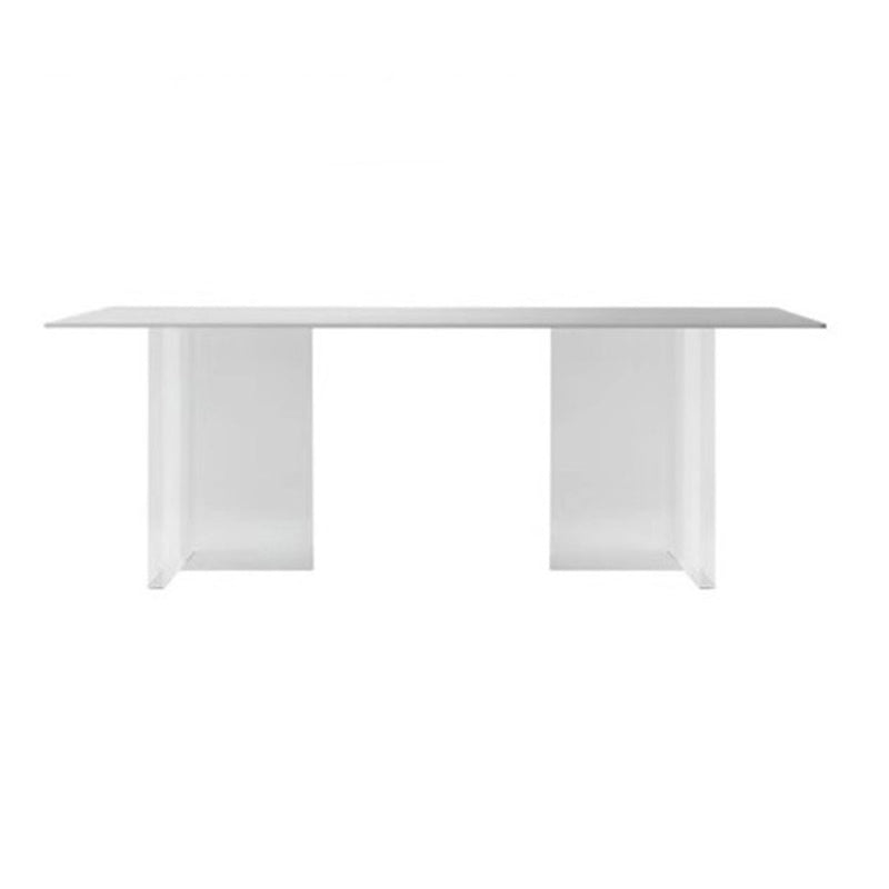 Medieval Modern Stone Dining Table Double Pedestal Base Table for Dining Room