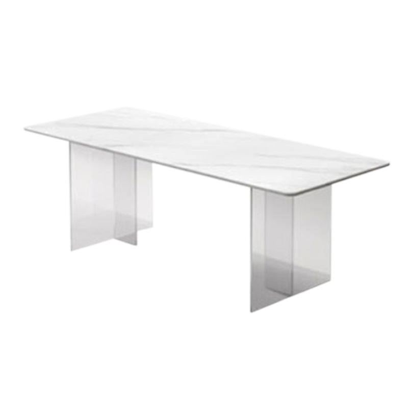 Medieval Modern Stone Dining Table Double Pedestal Base Table for Kitchen