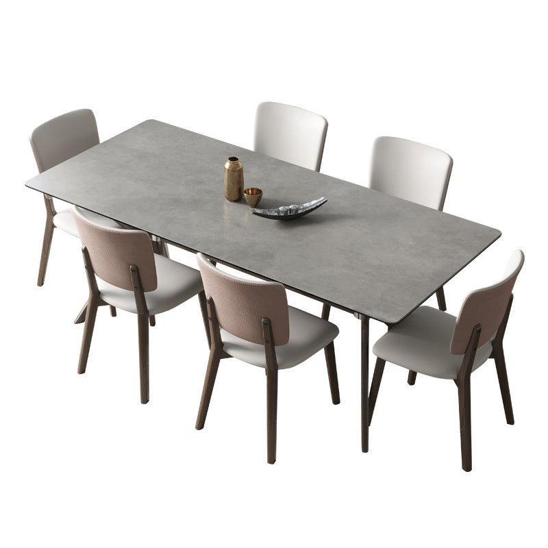 Medieval Modern Stone Dining Table Trestle Base Table for Dining Room