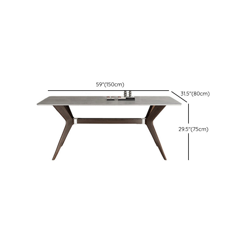 Medieval Modern Stone Dining Table Trestle Base Table for Dining Room