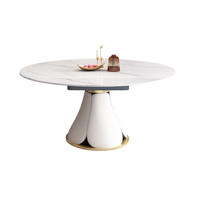 Modern Pedestal Round Dining Table Stone Table for Dining Room Kitchen
