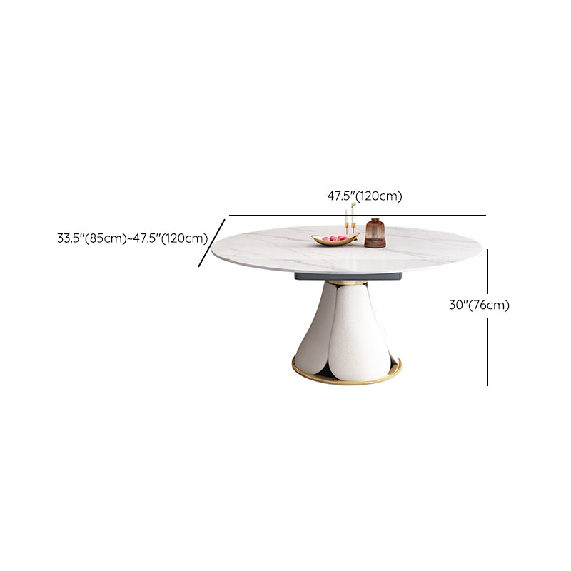 Modern Pedestal Round Dining Table Stone Table for Dining Room Kitchen