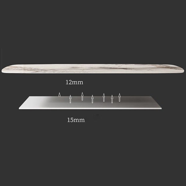 Industrial Rectangle Dining Table Sintered Stone Table with Metal Legs