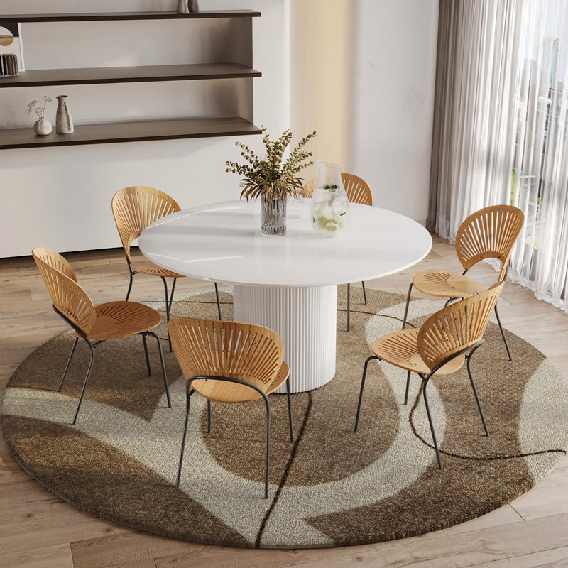 Modern Pedestal White Dining Table Stone Table for Dining Room