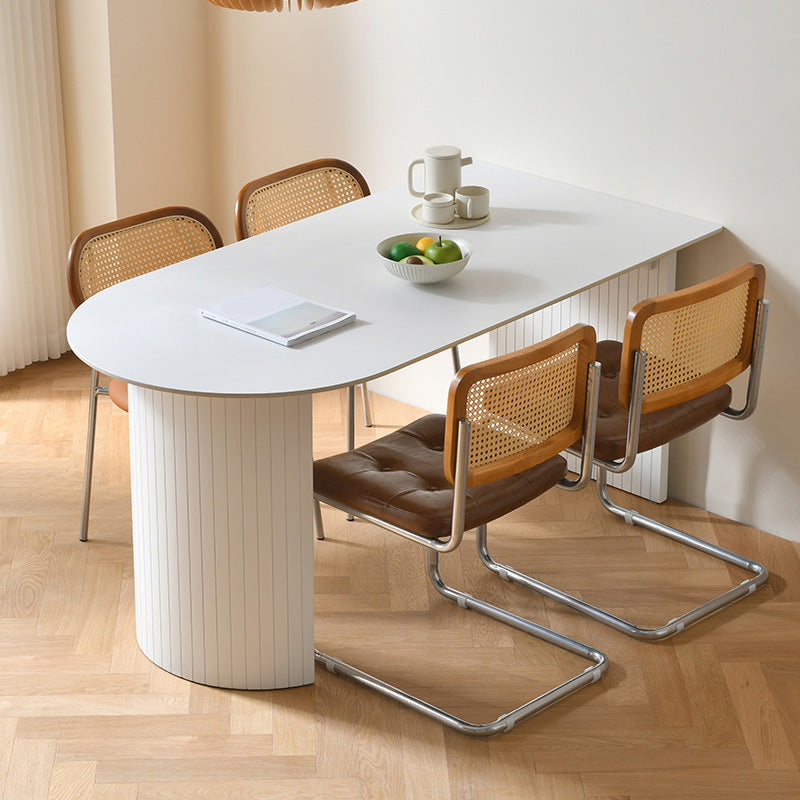 Modern Stone Dining Table Double Pedestal Table for Dining Room