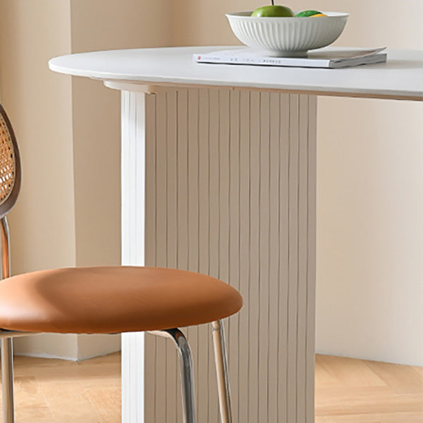 Modern Stone Dining Table Double Pedestal Table for Dining Room