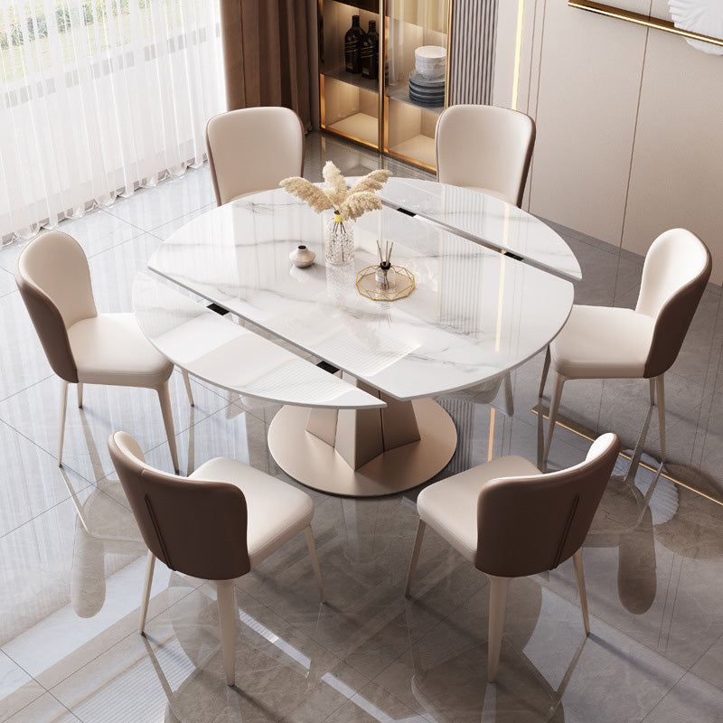 Modern Stone Round Dining Table Pedestal Table for Dining Room