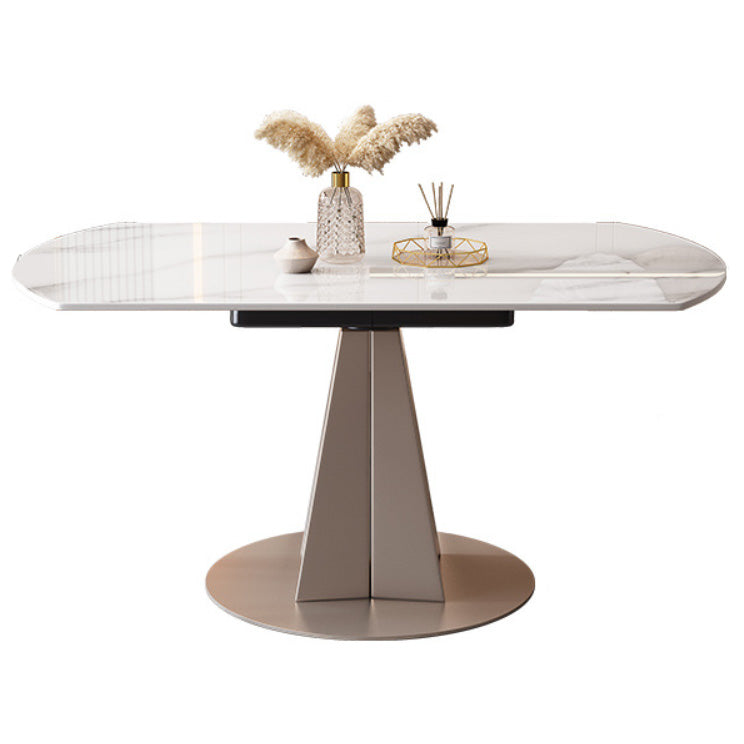Modern Stone Round Dining Table Pedestal Table for Dining Room