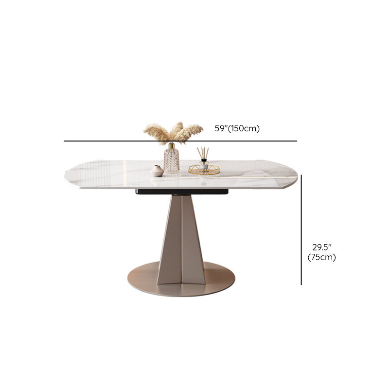 Modern Stone Round Dining Table Pedestal Table for Dining Room