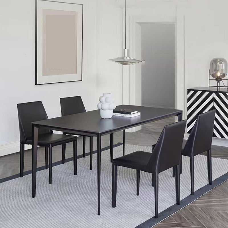 Medieval Modern Stone Dining Table 4 Black Legs Table for Dining Room
