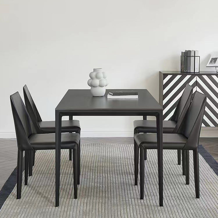 Medieval Modern Stone Dining Table 4 Black Legs Table for Dining Room