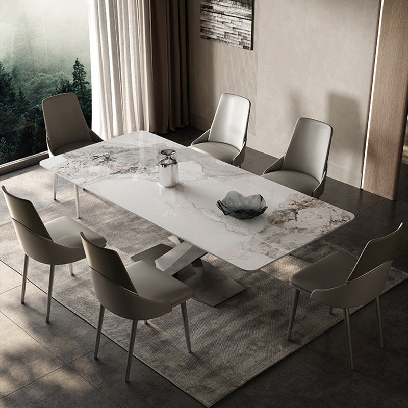 Medieval Modern Stone Dinette Table Rectangle Table for Dining Room
