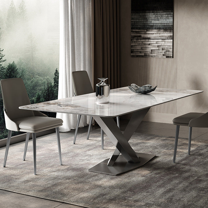 Medieval Modern Stone Dinette Table Rectangle Table for Dining Room