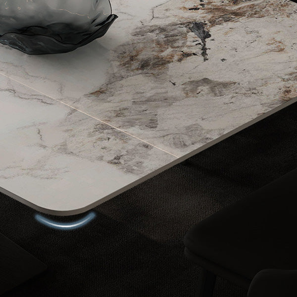Medieval Modern Stone Dinette Table Rectangle Table for Dining Room