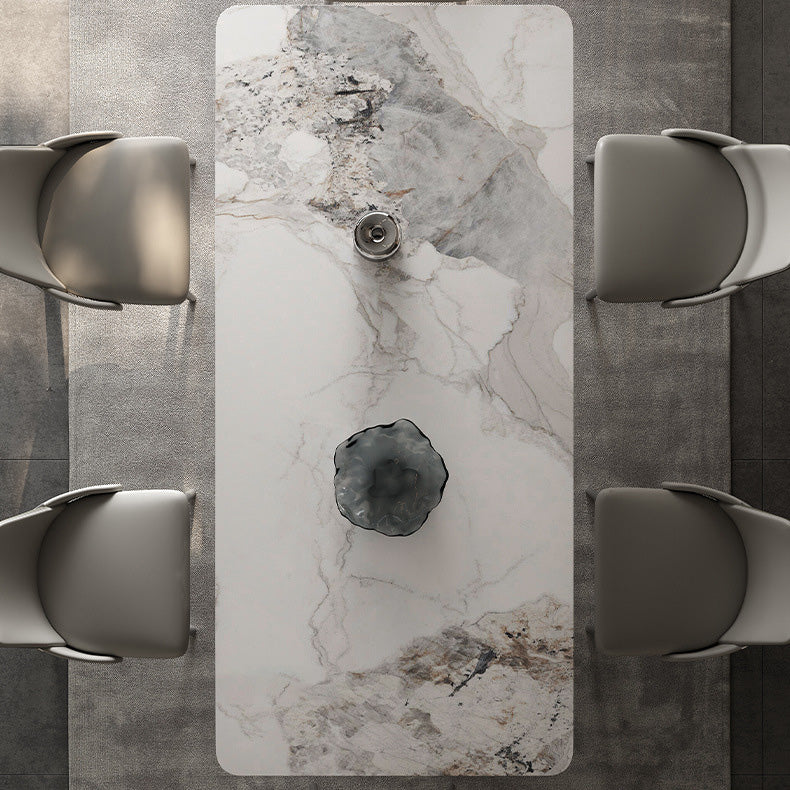 Medieval Modern Stone Dinette Table Rectangle Table for Dining Room