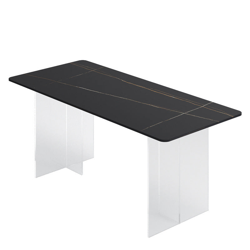 Medieval Modern Stone Dining Table Acrylic Base Table for Dining Room