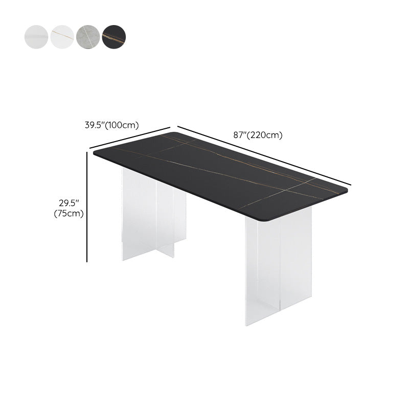 Medieval Modern Stone Dining Table Acrylic Base Table for Dining Room