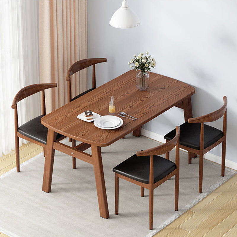 Glam Style Dining Wood Table Dining Rectangle Table for Home Use