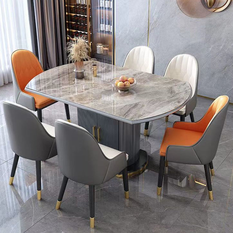 Modern Stone Dining Table with 2 Doors Table for Dining Room