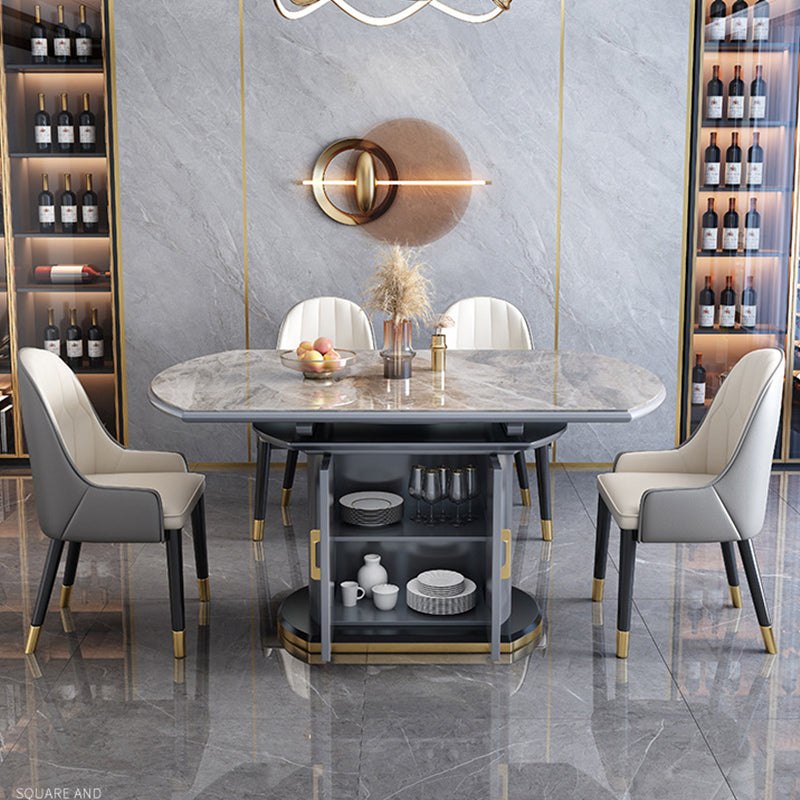 Modern Stone Dining Table with 2 Doors Table for Dining Room