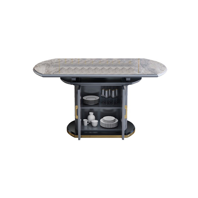 Modern Stone Dining Table with 2 Doors Table for Dining Room