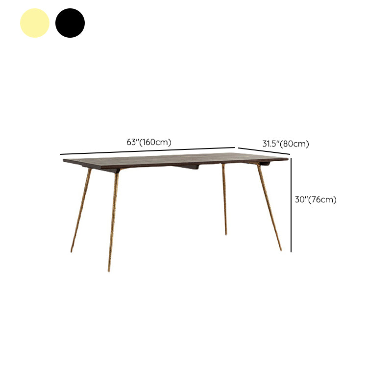 Glam Style Oak Wood Dining Table 4 Legs Table for Living Room