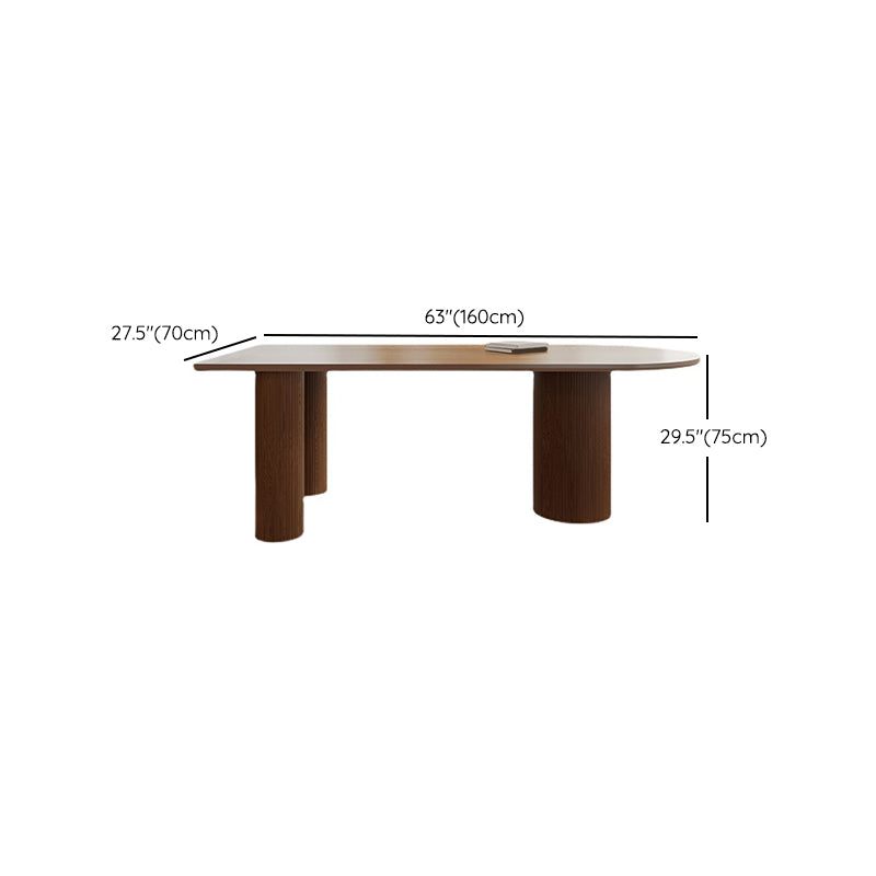 Modern Pine Wood Dining Table 3 Wooden Legs Table for Dining Room