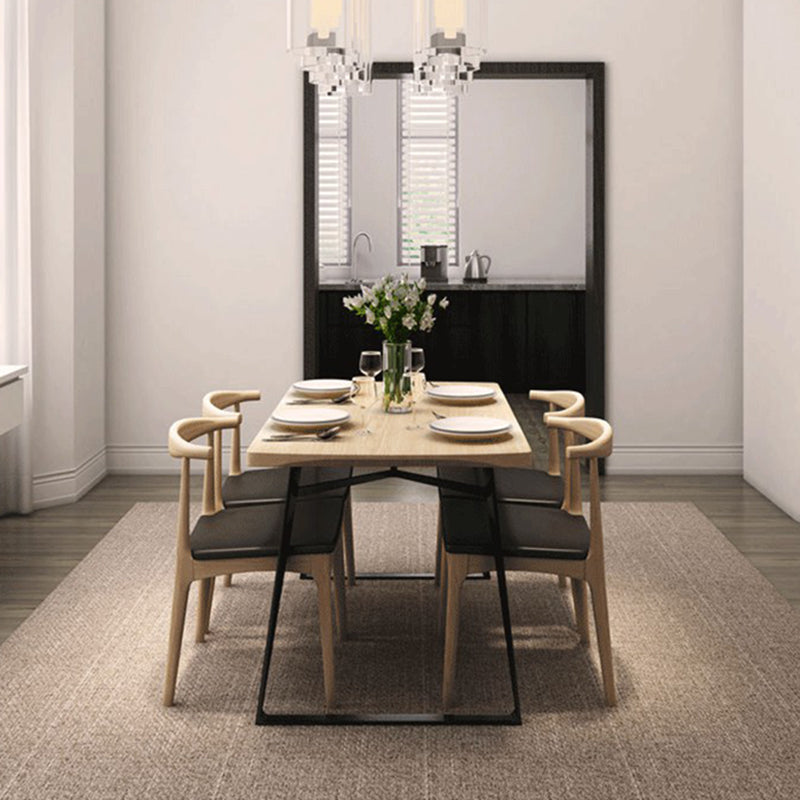 Industrial Wood Dining Table Dining Rectangle Table with Metal Legs