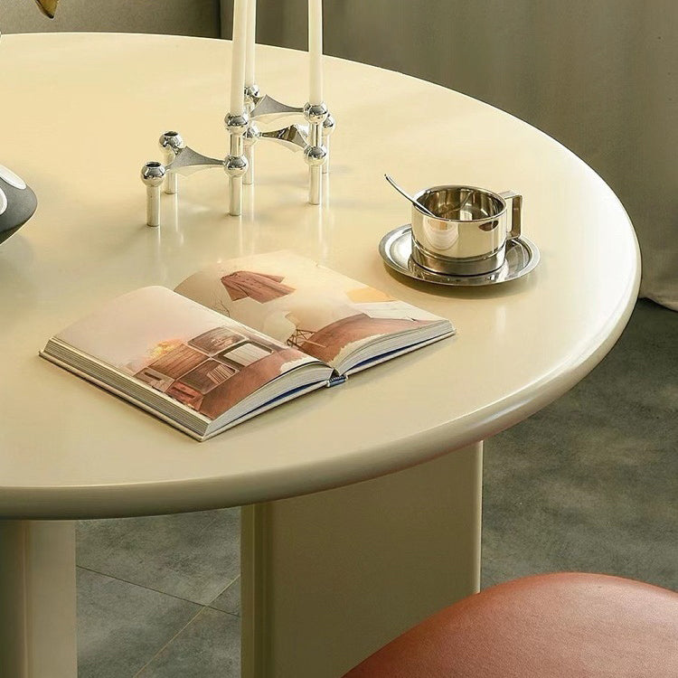Modern Pine Wood Dining Table 3 Legs Round Table for Dining Room