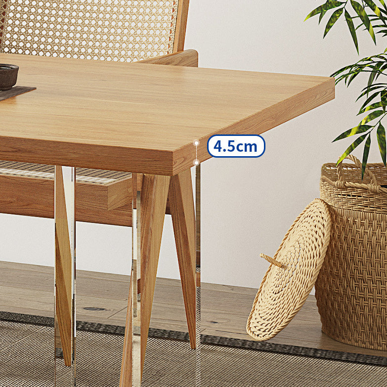 Modern Dining Wood Table Dining Rectangle Table with Plastic Legs