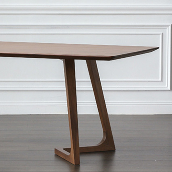 Industrial Dining Wood Table Dining Rectangle Table with Wooden Legs