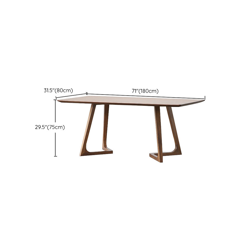 Industrial Dining Wood Table Dining Rectangle Table with Wooden Legs