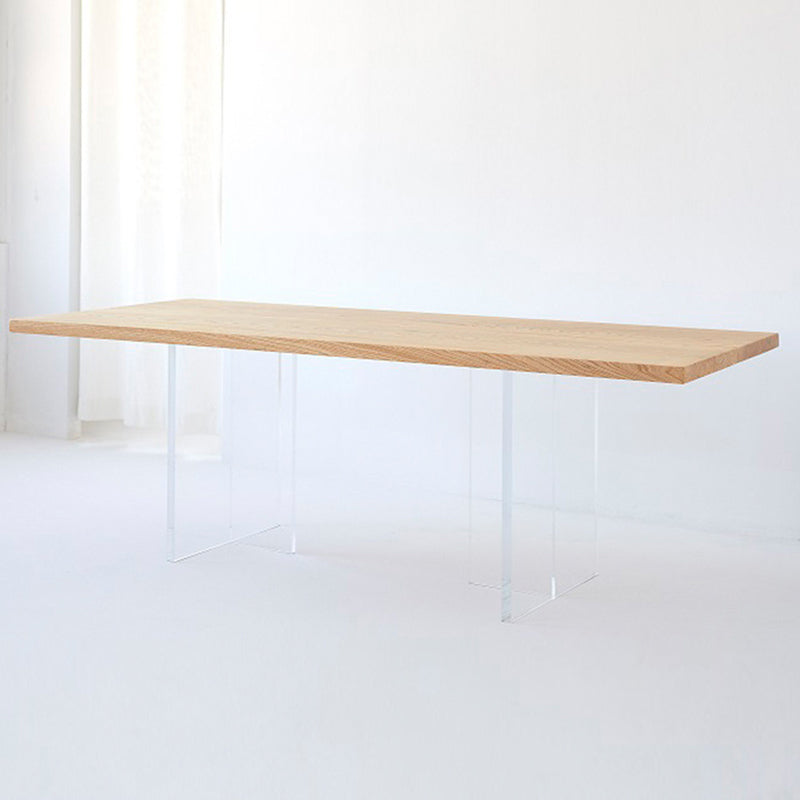 Industrial Dining Wood Table Dining Rectangle Table with Plastic Legs