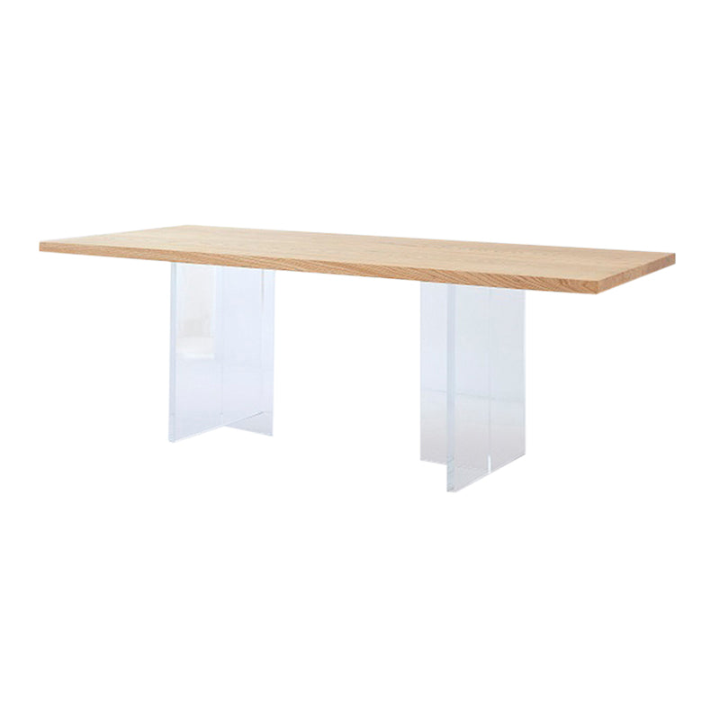 Industrial Dining Wood Table Dining Rectangle Table with Plastic Legs