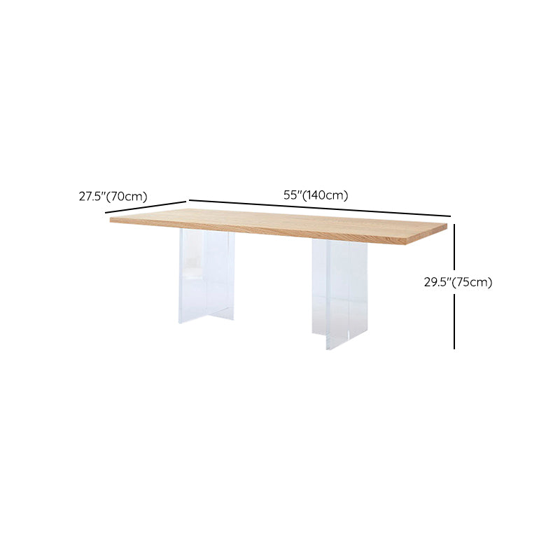 Industrial Dining Wood Table Dining Rectangle Table with Plastic Legs