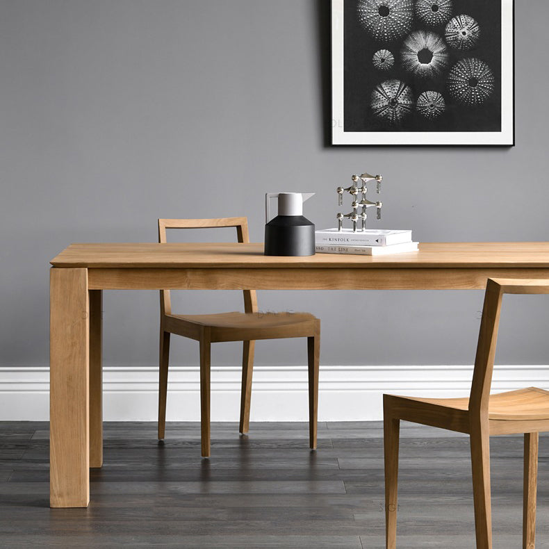 Modern Wood Rectangle Dining Table 4 Legs Table for Dining Room