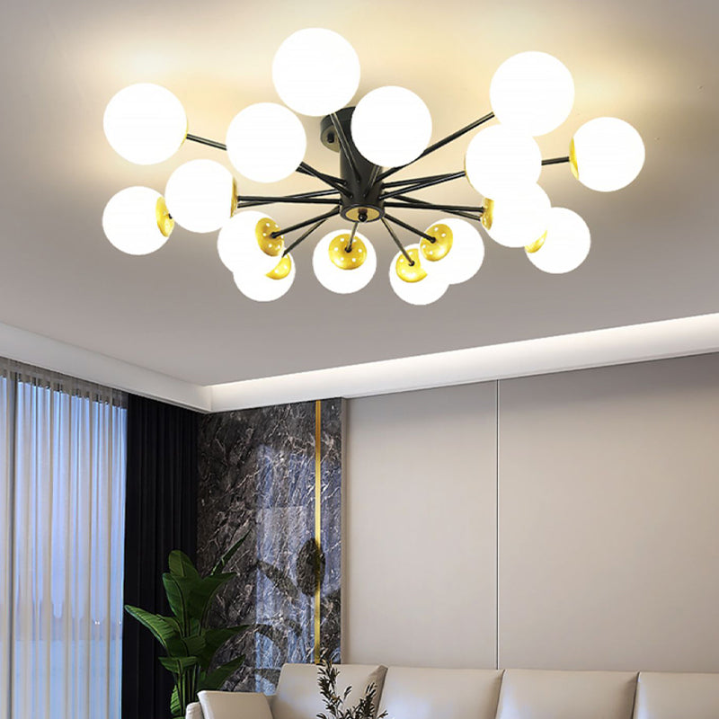 Nordic Style Iron Ceiling Light Ball Shape Shade Ceiling Lamp for Bedroom